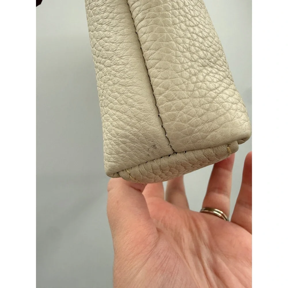 Dooney‎ & Bourke Pebble Grain Crossbody Bone Leather Domed Bag Adjustable Strap